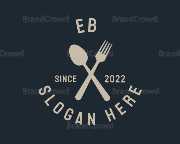 Spoon Fork Restaurant Wordmark Logo