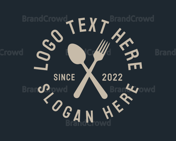 Spoon Fork Restaurant Wordmark Logo