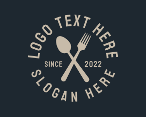 Fork - Spoon Fork Restaurant Wordmark logo design