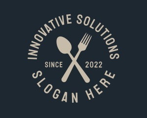 Spoon Fork Restaurant Wordmark Logo