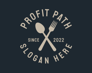 Spoon Fork Restaurant Wordmark Logo