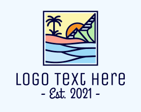 Travel - Travel Mountain River Horizon logo design