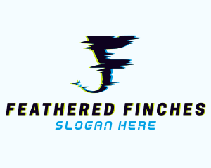 Cyber Glitch Letter F logo design