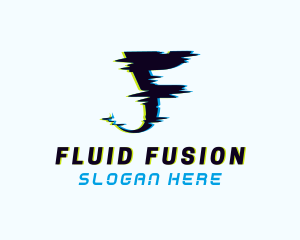 Cyber Glitch Letter F logo design