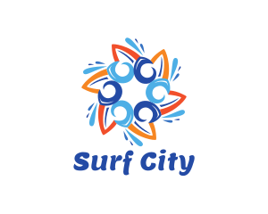 Surf Water Star logo design