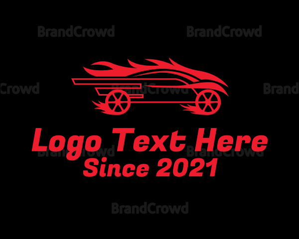 Flaming Race Car Logo