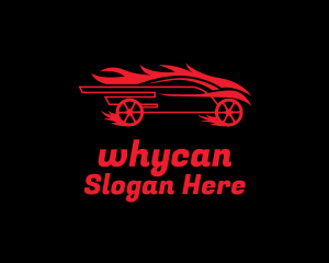 Flaming Race Car Logo