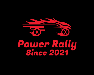 Rally - Flaming Race Car logo design