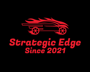 Garage - Flaming Race Car logo design