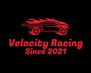 Flaming Race Car logo design