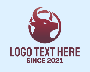 Bull - Red Bull Horns logo design