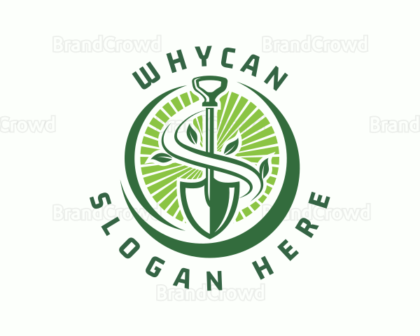 Plant Shovel Gardening Logo