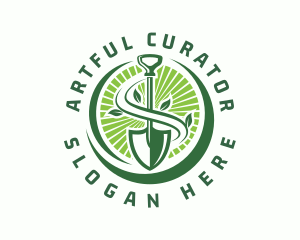 Plant Shovel Gardening logo design