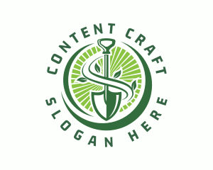 Plant Shovel Gardening logo design