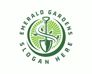 Plant Shovel Gardening logo design