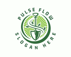 Plant Shovel Gardening logo design