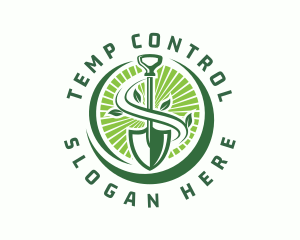 Plant Shovel Gardening logo design