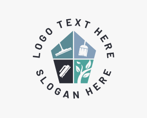 Broom - Home Sanitation Housekeeping logo design