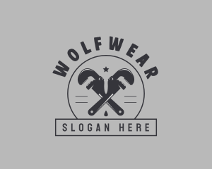 Faucet - Hipster Pipe Wrench logo design