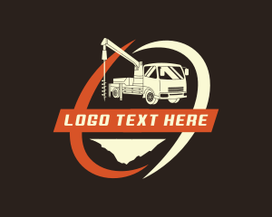 Truck - Excavator Mining Drill logo design