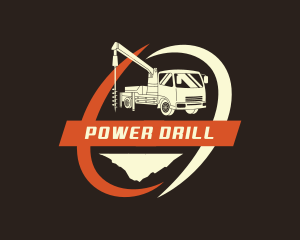 Excavator Mining Drill logo design