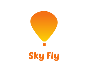 Orange Hot Air Balloon logo design