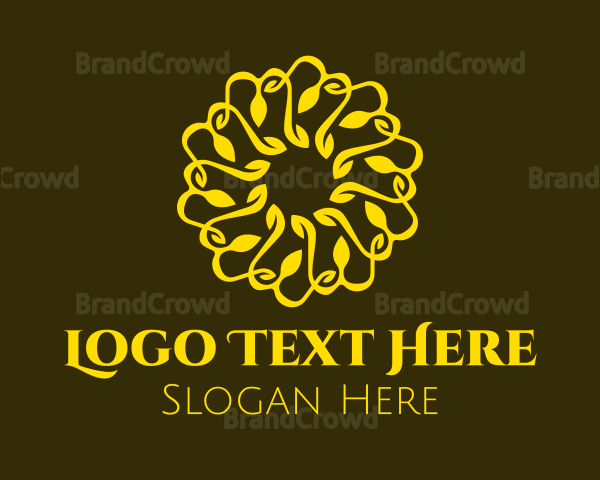 Golden Yellow Mandala Logo