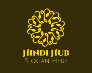 Hindi - Golden Yellow Mandala logo design