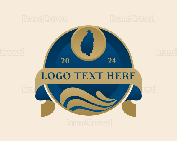 Saint Lucia Beach Map Logo