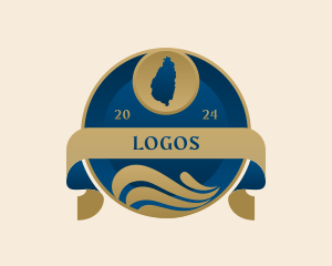 Island - Saint Lucia Beach Map logo design