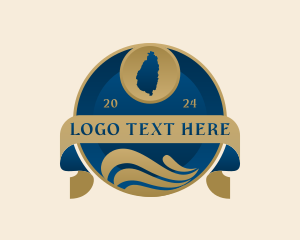 Travel - Saint Lucia Beach Map logo design