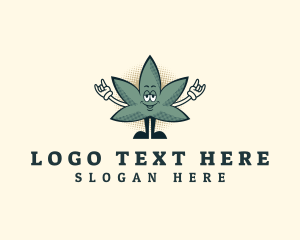 Pothead - Cool Marijuana Leaf logo design