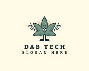 Dab - Cool Marijuana Leaf logo design