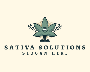 Sativa - Cool Marijuana Leaf logo design