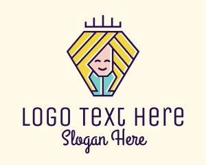 Sister - Happy Crown Princess logo design