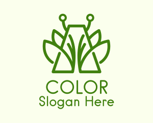 Green Symmetric Plant  Logo