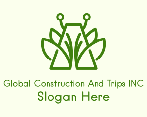 Green Symmetric Plant  Logo