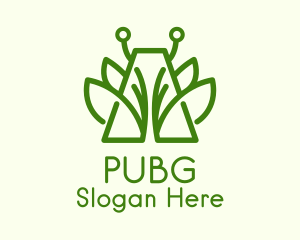 Green Symmetric Plant  Logo