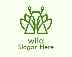 Green Symmetric Plant  Logo