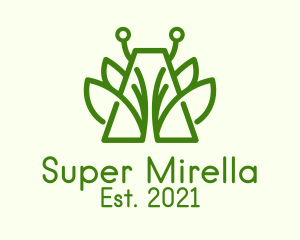 Herbal - Green Symmetric Plant logo design