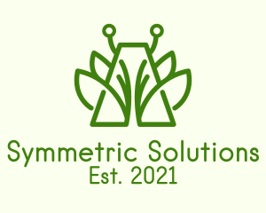 Symmetric - Green Symmetric Plant logo design