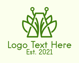 Symmetrical - Green Symmetric Plant logo design