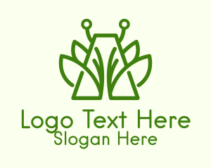 Green Symmetric Plant  Logo