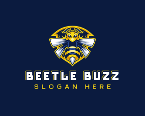 Bee Hornet Shield logo design