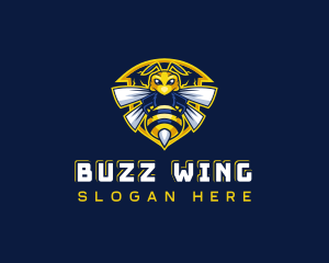 Bee Hornet Shield logo design