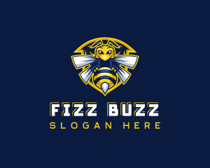 Bee Hornet Shield logo design