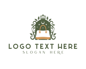 Feminine - Floral Crown Bag logo design