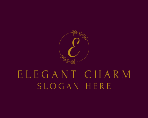 Elegant Floral Wreath logo design