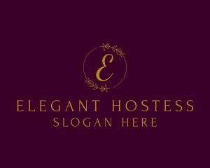 Elegant Floral Wreath logo design