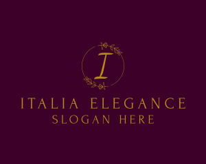 Elegant Floral Wreath logo design